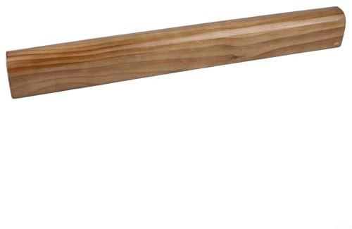 Corrimano in legno per scale e balconi, 50 cm, ringhiera da parete in legno di pino con staffe, design arrotondato antiscivolo, finitura naturale per uso interno di sicurezza