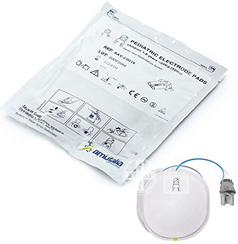 AMI ITALIA Placche originali di ricambio per defibrillatore SAVER ONE e SAVER ONE D coppia per bambini PEDIATRICHE # Elettrodi Piastre