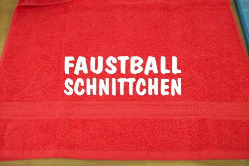 Faustball Schnittchen; Handtuch Sport, rot