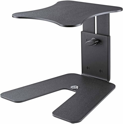 K&M 26774 Monitor Tischstativ Schwarz, Stahl - stufenlos höhenverstellbare Ablage mit innovativem Design