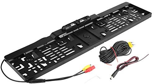 KIMISS Cámara de Marcha atrás para matrícula, visión Nocturna infrarroja, Compatible con Coches Europeos, fácil instalación, de Aparcamiento asistido