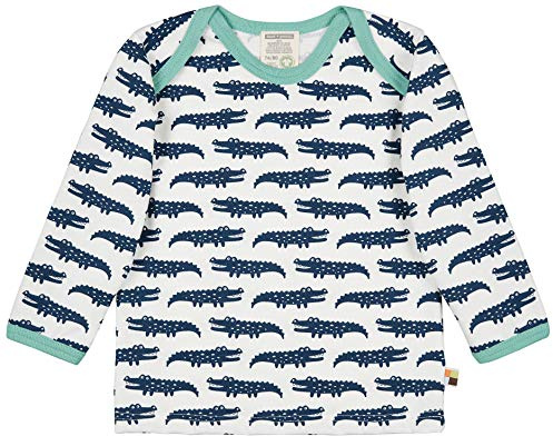 loud + proud Pojkar långärmad skjorta Allover Print Organic Cotton långärmad tröja, blå (Ultramarin Ul), (tillverkarens storlek: 122/128), Blå (ultraljudsul), 6 År
