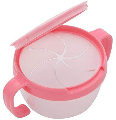 BPA Dual handle Spill-proof Snack Catcher Food Bowl Snack Container Milk Powder Feeding Formula Milk Powder Milk Maker for Children Baby Toddlers(Red) Formula Milk Powder Milk