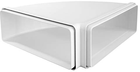 La Ventilazione CCO229B Curva orizzontale 220x90 mm - con imbocchi F/F in ABS per tubo rettangolare. Colore bianco