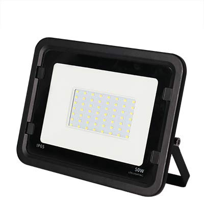 Kingled - Faretto Led da Esterno Nero 50W 4000lm Luce Naturale 4000K, Faro Led Esterno, Proiettore da Esterno Impermeabile IP65, Luce Giardino, Illuminazione Interna ed Esterna