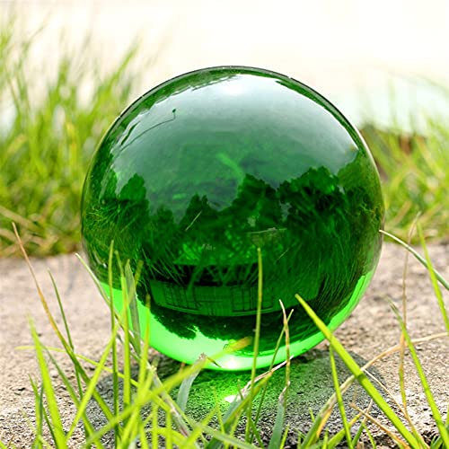 WKXCTS Kristall Kristallkugel Quarzglas grün Ball Kugel Glas Ball Fotografie Kugeln Kristall Craft Decor Feng Shui Ornament (Color : 100mm, Size : Wood Base)