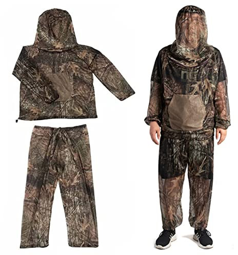 scosao Traje Ghillie Camo 3d Leafy Woodland Camuflaje Ghillie Suit, Ropa De Caza Ligera Con Capucha Para Hombres, Cazadores, Militares, Airsoft, FotografíA De Vida Silvestre, Halloween,M/L