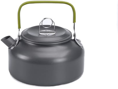 BORDSTRACT Bouilloire de camping, 800ML Bouilloire à thé et à café portable en aluminium avec sac de transport en maille pour le camping, la randonnée, le trekking, le voyage