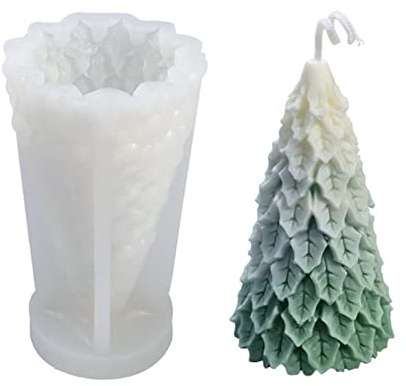 3D Weihnachtsbaum Kerzenform Weihnachten DIY Silikon Kerzen Gießform Seifenform Weihnachtsbaum Weihnachtsbaum Silikonform DIY Kerzenherstellung Form für DIY Seife Schokolade Kerzenherstellung (A)