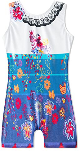 Navy Toddler Leotards with Shorts for Girls Gymnastics White Aqua Blue Floral Cat Cartoon Tumbling Outfits Dance Clothing Clothes Kids Biketards 3t 4t Bodysuits White