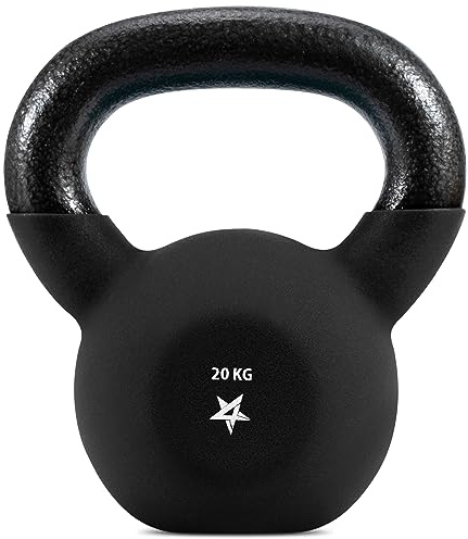 Yes4All JENR Neoprenbelagda kettlebell-vikter, styrketräning, kettlebells - 20 kg svart