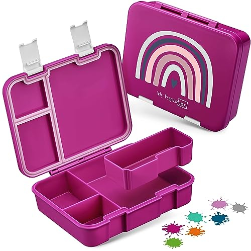 My Vesperbox® Brotdose für Kinder mit Fächern [JIN] - Lunchbox mit Trennfächern - Bento Box - Jausenbox - Brotzeitbox für Schule & Kindergarten - Vesperdose für Jungen & Mädchen