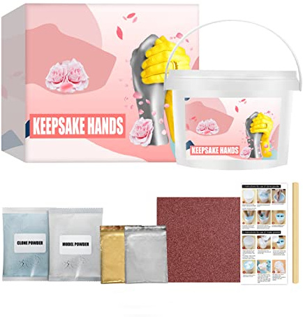 Kit de fundición de manos de recuerdo para bebés, kit de moldeo a mano de yeso para parejas, familiares y niños, kit de fundición de manos y pies de bebé, kit de yeso para manualidades, molde de manos