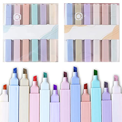 YUNYAN 12 Stück Pastel Highlighter Set textmarker Stifte pastell Lustige Highlighter Pen Aesthetic Text Markers School Supplies für Journaling Note Nehmen Schulbüro Stationäre