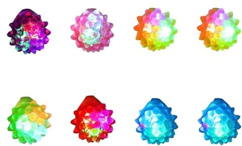 Cerioll Anelli Luminosi LED, 8 Pezzi Party Anelli Luminosi LED Divertenti Bomboniere, Lampeggianti Giocattoli con Luci, Party Light Up Toys Ring Light Up