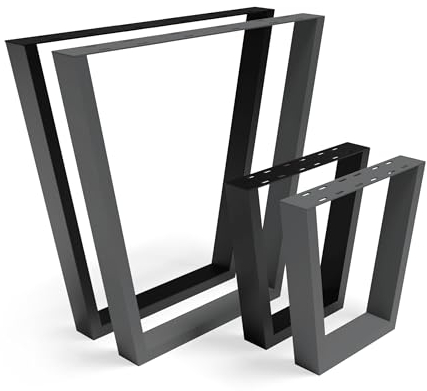 NOGGI: 2 Tischkufen Metall (45/30x42cm- anthrazit- Sitzbank)I Tischbeine V-Form I Möbelfüße für Dein DIY Schreib-, Couch-, Wohnzimmer- oder Bartisch Projekt I moderne Scandic Legs aus Vierkantprofilen