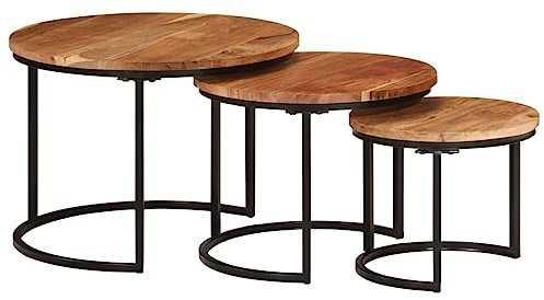 INLIFE Satztische 3 STK. Massivholz Akazie,11,34 KG,353900