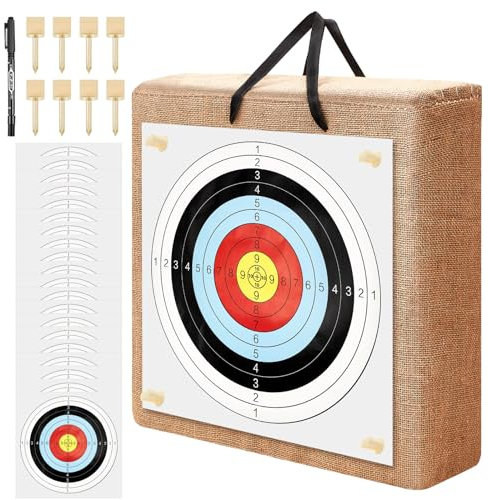 ShinyRelief 50 cm vuxen bakgård halmbågskytte, mål, för Recurve-förening eller långbåge, 20 st papperspilmål, traditionella pilmål för barn, ungdom, gåva, bågskytte, jaktövning