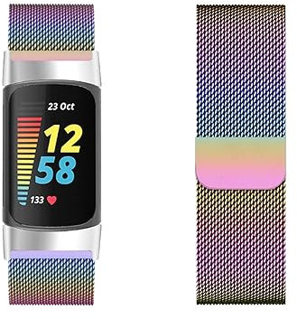 KUWAI Armbänder für Fitbit Charge 6 Armband, Rostfreie Stähle Magnetischer Armband für Fitbit Charge 6 Armbänder für Männer Frauen Band für Fitbit Charge 6 (A)