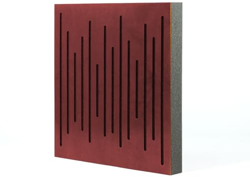 IG Acoustics - Nexus Hybridpaneel - Selbstklebendes Akustikpanel 50x50cm - Akustik Schaumstoff Absorber & Diffusor - Akustikelement (Mahagoni)