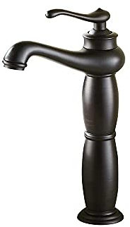 Küchenarmatur, Badezimmer-Wasserhahn, Messing, Einhandgriff, Einzelsteuerung, Erhöhung des Kaltwasserbeckens, Warmwasserhahn, Keramikventilkern, Wabenbelüfter, Schwarzer Gefäßhahn