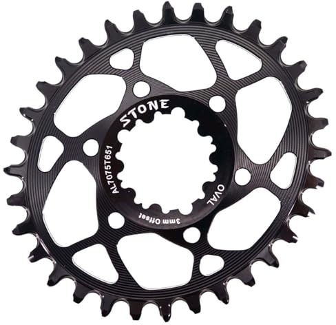 STONE Mount Direct Runder Kettenblatt, oval, kompatibel mit SRAM MTB, 3 Schrauben, 3 Offset-Schrauben, CNC-Aluminium, Aleris 7075-T651, XX1 Eagle, X01, GX Eagle, X1-1400, GX-1400, S-2210, X0, X9,