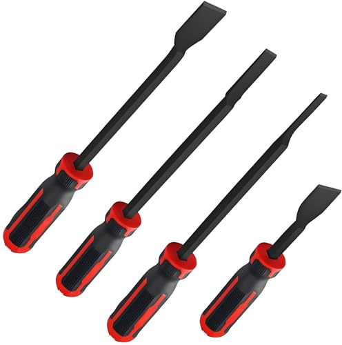 ANBOO 4 stycken stämspakar, temmspakar, tätningsskrapa, tätningsskrapa, set, kopstänger, liten spakstång, monteringsspak, handcylinderborttagare 8/11/23 mm huvudbredd, bilskrapa-S