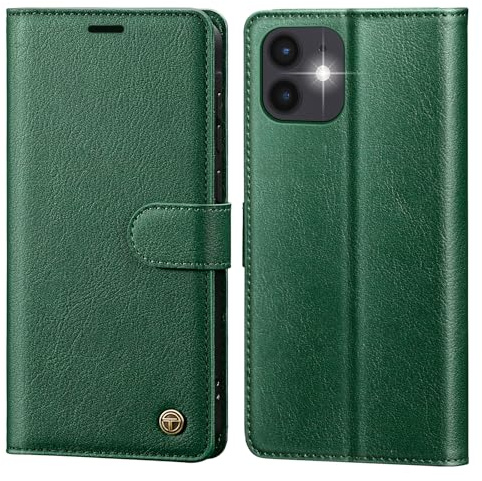 CASBST Handyhülle für iPhone 11 Hülle,Hochwertig Lederhülle Schutzhülle Klappbar mit Kartenfach Standfunktion Magnet für iPhone 11 Klapphülle Handytasche Flip Case für iPhone 11 Hülle Grün