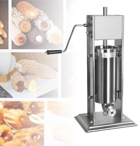 LYFDPN 5L manuelle Wurstfüllmaschine, vertikale spanische Churrera-Maschine aus Edelstahl, ideal für Restaurants und Bäckereien