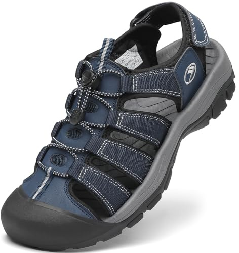 FLARUT Sandalias de Verano para Hombre Trekking Deportivas Punta Cerrada Zapatos de Senderismo Playa Correr Casual(Azul,40)