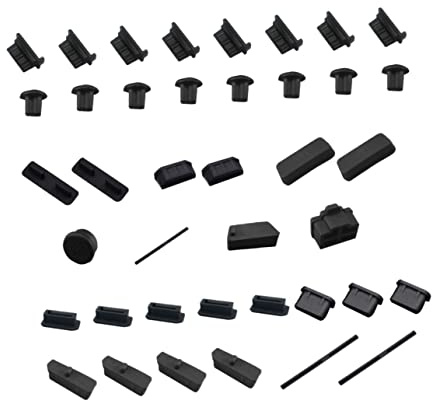 USB Staubschutz Stopfen 40 Stück aus Silikon für Computeranschlüsse | Schwarz, Leicht zu Entfernen und Einzusetzen, für Motherboard und PC Schnittstellen im Selbstgemacht Bereich Zufälliger Stil
