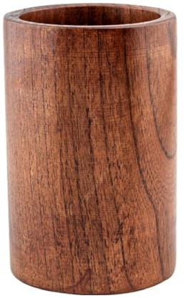 JABALUX Utensilienhalter Küche Holz Küchenutensilienhalter, Runde Holz Besteckhalter Kochgeschirrhalter Organizer, Essstäbchen Halter Küchen Aufbewahrung Für Pfannenwender Besteck Löffel, 15x 8.7cm