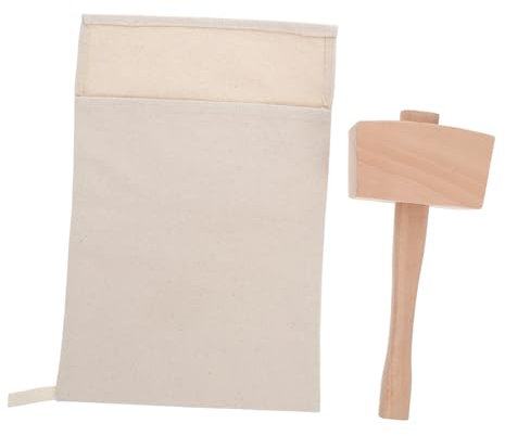 ABOOFAN 1 Ice Mallet Crushing Bag Wood Hammer Tool for Bars Home for Cocktail Drink Preparation