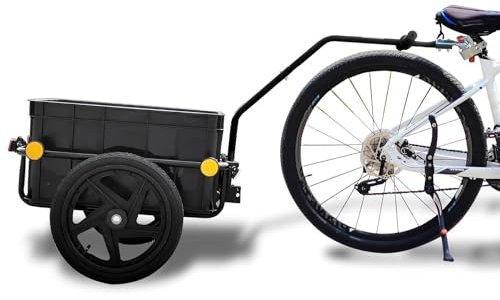 ERSINIAN Remorque de vélo, remorque de Transport de vélo Polyvalente, Chariot à Main, Fixation Facile, Housse en Tissu, Charge maximale 50 kg, pour Le Transport de Marchandises