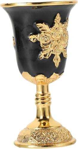 OUUOYSD Calice in Ottone, Calice, Calice da Vino Rosso, Coppa, Contenitore for Vino, Coppa in Rilievo, Multifunzionale(Schwarz)