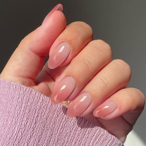 JMEOWIO Unghie Gel Adesive UV Rosa Albicocca Sfumato Smalto Adesivo per Unghie Gel Nail Stickers Decorazioni Unghie Nail Art Disegni