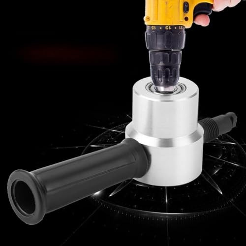 Ejoyous Electric Power Drill Attachment Cordless Drill Adapter Tool Nibbler Cutting Tool Double Head Metal Sheet Cutter for Stainless Steel Iron Aluminum Copper with Adjustable