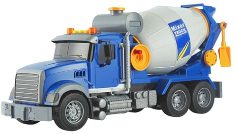 Toy Cement Mixer Truck - Skill-Building Play, Led Light Design | Different Scene Sound Effects, Simulate the Realistic Work, Construction Industry and Site, Creativity, and Space Imagination, Active B