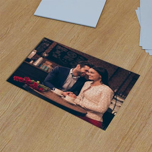 Personalised Jigsaw Puzzles for Adults 120/500/1000 Piece Custom Photo Puzzles Gifts for Family Friend Lover on Wedding Birthday Christmas Valentine's Day (1000pc)