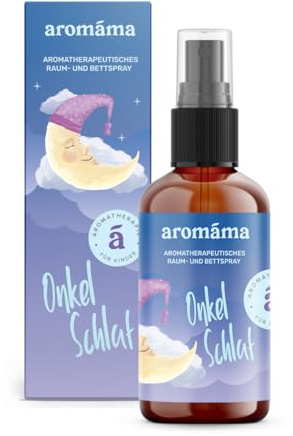 aromáma Sleepy Moon aromaterapi sovrum och tvättsprej, kudddoft med lavendel, majoran, rosalina och tall, eteriska oljor – naturlig rumsspray och rumsdoft för vilsam sömn, 100 ml
