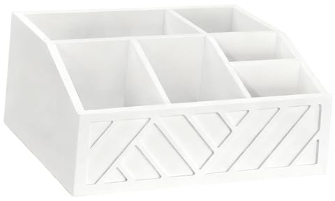 LCSVCCXA Coffee Station Organizer Multifunzione con Porta Cialde Porta Bustine tè Comparto Bicchieri E Sezione Condimenti in Legno Elegante Adatto per Cucina S, Bianco