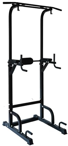 (REACONDICIONADO) Power Tower Multifuncional para Ejercicios, Estación de Dominadas y Dips, Gris