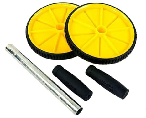 DECORNIJIA Abdominal Exercise Roller Doppelrad Stahlrohr Pvc Bauchtrainer für Core Workout und Fettverbrennung Rutschfestes Fitnessgerät für Männer Frauen Anfänger Zuhause