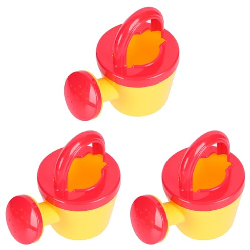 MOLUCKFU Juguete de Baño para Bebés 3 Piezas Regadera de Plástico Amarilla Pequeño Tamaño Flujo de Agua Suave para Juego Educativo y Riego Bañera