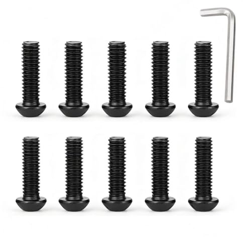 10 viti a testa tonda con esagono incassato M7, con chiave inclusa(M7*1*35)