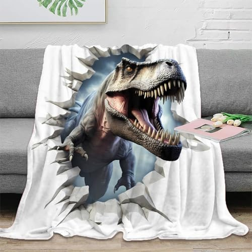 ZFLDKWGP Dinosaurio Impactante 3D Printed Manta Microfibra Decoración Hogar Prehistórico Throw Blanket Sofá Dormitorio Adultos 40x50inch(100x130cm)