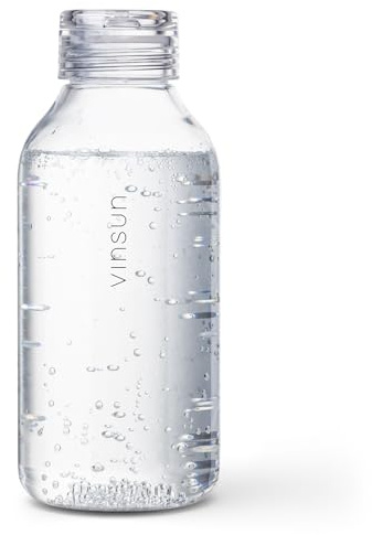 VINSUN Botella Agua Tritan 750ml Transparente - Antifugas, Reutilizable | sin BPA, Apta para Bebidas con Gas - Botella de Agua Ligera para Gimnasio, Oficina, Universidad y Bicicleta