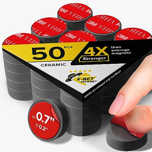 Magnete Selbstklebend Stark 18x5 mm - Magnete für Magnettafel - Klebemagnete - Kleine Magnete für Kühlschrank und Whiteboard - Mini Magnete Stark - Tafelmagnete - 50 Stück