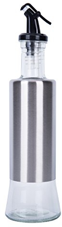 Alicemall Cuisine Huilier et Vinaigrier Distributeur d'Huile d'olive en Acier INOX 304 Bouteille d'Huile Pimentée Bouteille de Vinaigre Distributeur d'huile Balsamique Sauce Soja 320ml(Noir)