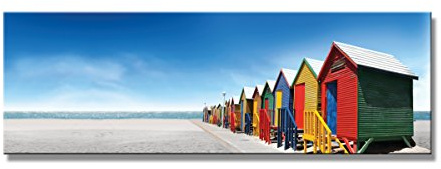 Visario quadro tela case colorate spiaggia 120x40 cm 5716